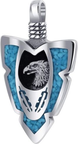 Arrowhead Turquoise Gemstone Eagle Sterling Silver Pendant, Sterling Silver, Turquoise in Kuwait