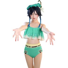 haikyuu Women Anime Two Piece Swimsuit Bathing Suit Ruffle Falbala Top and High Waist Style Panty Swimwear in Saudi Arabia