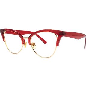 نظارات Zeelool النسائية Browline Cat Eye Blue لحجب الضوء 100% UV400 نظارات حماية Charlene FX0819
