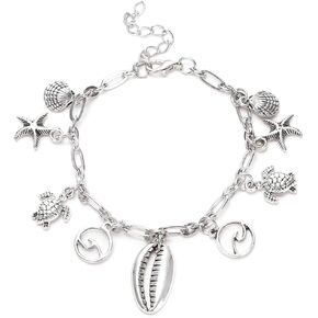 اساور بدلاية للنساء من اودوفيهي، اساور من الفضة الاسترلينية عيار 925 للنساء، سوار سلسلة معصم بدلاية للنساء، 7 انش، فضي، بدون احجار كريمة in Kuwait