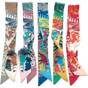 QTMY 5 Pack Purse Scarf for Bags Silk Head Scarf for Hair Handbag Women Scarfs Band Hair Neck Scarves Fashion Gifts,59 in Kuwait