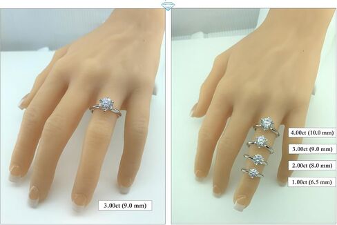 خاتم خطوبة ألماس مقلد من NANA Jewels Matrix سوليتير من 1 إلى 4 قيراط من الفضة عيار 10 قيراط وذهب عيار 14 قيراط in Saudi Arabia
