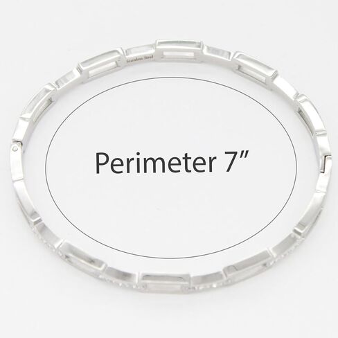 Lavencious 5 mm Width Stainless Steel Chain Link Bangle with Cubic Zirconia Classic 7 Inches Bracelet for Women in Saudi Arabia