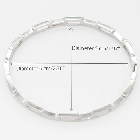 Lavencious 5 mm Width Stainless Steel Chain Link Bangle with Cubic Zirconia Classic 7 Inches Bracelet for Women in Saudi Arabia