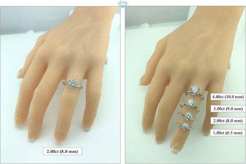 خاتم خطوبة ألماس مقلد من NANA Jewels Matrix سوليتير من 1 إلى 4 قيراط من الفضة عيار 10 قيراط وذهب عيار 14 قيراط in Saudi Arabia