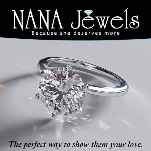 خاتم خطوبة ألماس مقلد من NANA Jewels Matrix سوليتير من 1 إلى 4 قيراط من الفضة عيار 10 قيراط وذهب عيار 14 قيراط in Saudi Arabia