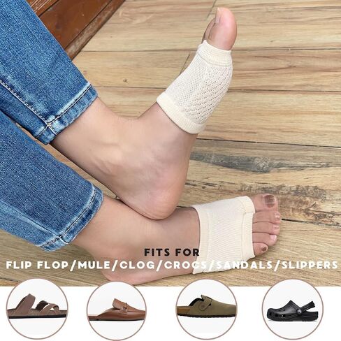 Women Open Toe Half Socks Peep Toe Mule Sock for Clogs Flip Flop Sock in Saudi Arabia