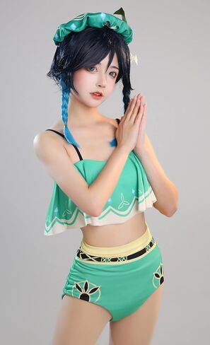 haikyuu Women Anime Two Piece Swimsuit Bathing Suit Ruffle Falbala Top and High Waist Style Panty Swimwear in Saudi Arabia