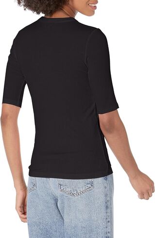 Vince Women's Rib Elbow Sleeve Henley in Saudi Arabia
