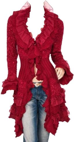 Nite closet Gothic Clothing for Women Long Sleeve Cardigans Victorian Knitted in Saudi Arabia