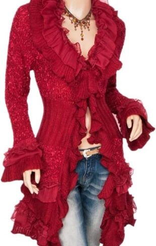 Nite closet Gothic Clothing for Women Long Sleeve Cardigans Victorian Knitted in Saudi Arabia