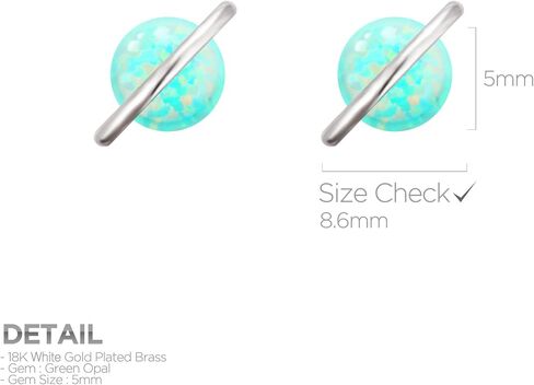 Planet 18K Rose/White/Yellow Gold Plated 925 Sterling Silver Post Dainty Opal Stud Earrings, White/Green/Pink Opal Earrings in Saudi Arabia