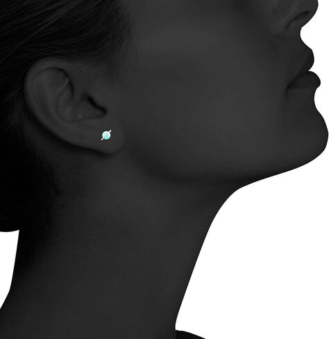 Planet 18K Rose/White/Yellow Gold Plated 925 Sterling Silver Post Dainty Opal Stud Earrings, White/Green/Pink Opal Earrings in Saudi Arabia