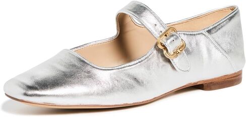 حذاء نسائي مسطح من Sam Edelman، Michaela Mary Jane، فضي ناعم، 7.5 متوسط ​​أمريكي in Kuwait