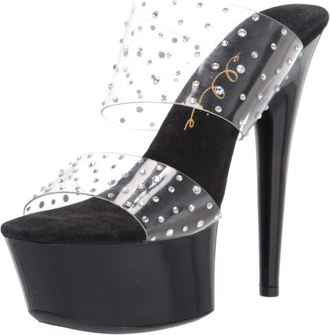 Ellie Shoes Women's 6" Heel Clear Mule Sandal. Heeled in Saudi Arabia