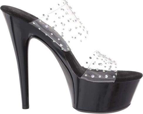 Ellie Shoes Women's 6" Heel Clear Mule Sandal. Heeled in Saudi Arabia