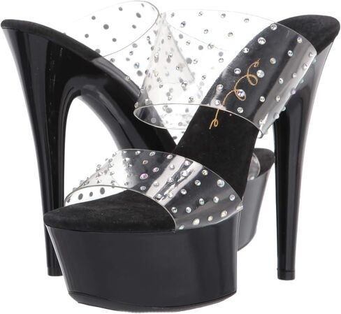 Ellie Shoes Women's 6" Heel Clear Mule Sandal. Heeled in Saudi Arabia