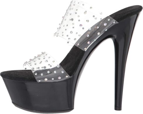 Ellie Shoes Women's 6" Heel Clear Mule Sandal. Heeled in Saudi Arabia