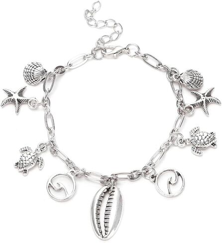 اساور بدلاية للنساء من اودوفيهي، اساور من الفضة الاسترلينية عيار 925 للنساء، سوار سلسلة معصم بدلاية للنساء، 7 انش، فضي، بدون احجار كريمة in Kuwait