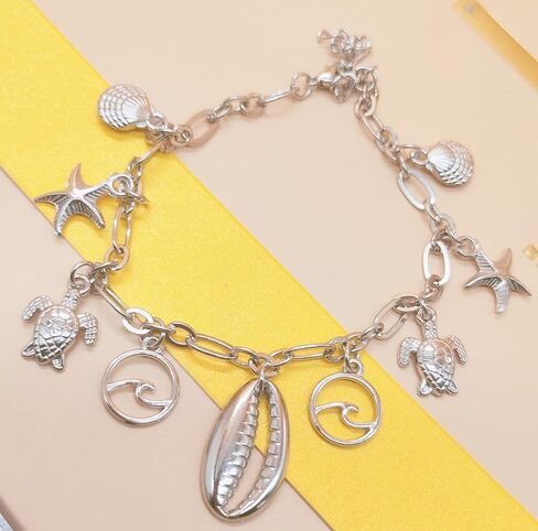 اساور بدلاية للنساء من اودوفيهي، اساور من الفضة الاسترلينية عيار 925 للنساء، سوار سلسلة معصم بدلاية للنساء، 7 انش، فضي، بدون احجار كريمة in Kuwait