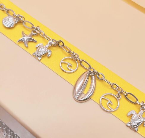 اساور بدلاية للنساء من اودوفيهي، اساور من الفضة الاسترلينية عيار 925 للنساء، سوار سلسلة معصم بدلاية للنساء، 7 انش، فضي، بدون احجار كريمة in Kuwait