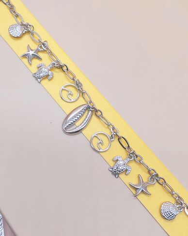 اساور بدلاية للنساء من اودوفيهي، اساور من الفضة الاسترلينية عيار 925 للنساء، سوار سلسلة معصم بدلاية للنساء، 7 انش، فضي، بدون احجار كريمة in Kuwait