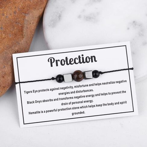 COLORFUL BLING Natural Healing Stone Quartz Crystal Bead Bracelet with Meaningful Card for Women Men Spiritual Anxiety Reiki Chakra Bracelets Protection Jewelry in Saudi Arabia