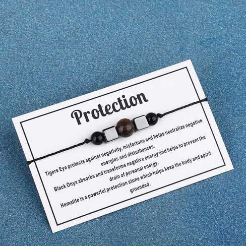 COLORFUL BLING Natural Healing Stone Quartz Crystal Bead Bracelet with Meaningful Card for Women Men Spiritual Anxiety Reiki Chakra Bracelets Protection Jewelry in Saudi Arabia