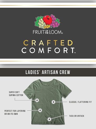Fruit of the Loom Women’s Crafted Comfort™ Pima Cotton Short Sleeve T-shirts in Saudi Arabia