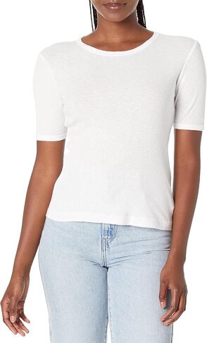 Velvet by Graham & Spencer Women's Pixie Cotton Slub Ribbed T-Shirt in Saudi Arabia