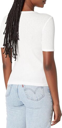 Velvet by Graham & Spencer Women's Pixie Cotton Slub Ribbed T-Shirt in Saudi Arabia