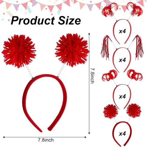 16Pcs Ponytails Headband Tinsel Wrapped Ponytails Headbands Poms Faux Feather Head Ponytails Headbands Tinsel Ponytails Ball Headbands Ponytails Accessories for Women Costume Party in Saudi Arabia