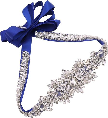 WEZTEZ Women's Rhinestone Wedding Sash Belt Crystal Bridal Belts for Party Prom Evening Dresses Gown in Saudi Arabia