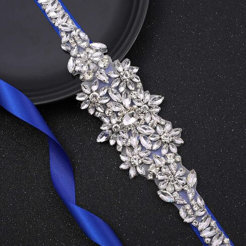 WEZTEZ Women's Rhinestone Wedding Sash Belt Crystal Bridal Belts for Party Prom Evening Dresses Gown in Saudi Arabia