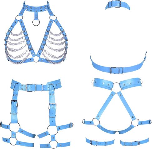 Punk Waist garter belt Full body chain harness for women Photography Dance Rock Leather set Halloween Party Gothic in Saudi Arabia