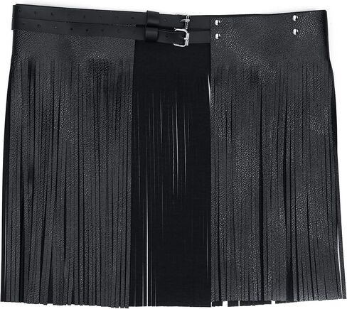 شيك يوميات موضة حزام عريض للنساء بولي Leather حزام خصر جلد مع شرابة هامش حزام ل الشرير الجينز تنورة السراويل زي in Kuwait