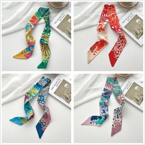 QTMY 5 Pack Purse Scarf for Bags Silk Head Scarf for Hair Handbag Women Scarfs Band Hair Neck Scarves Fashion Gifts,59 in Kuwait