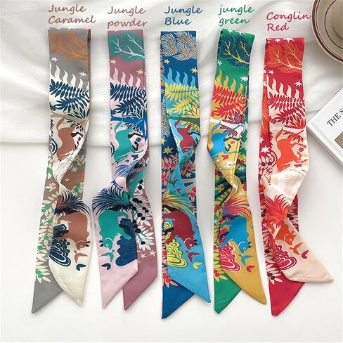 QTMY 5 Pack Purse Scarf for Bags Silk Head Scarf for Hair Handbag Women Scarfs Band Hair Neck Scarves Fashion Gifts,59 in Kuwait