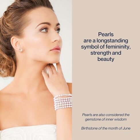 BELLA LEORA White Button AAA Freshwater Real Pearl Earrings - Great Holiday Gift for Women - 14k Yellow Gold Stud Earrings | Hypoallergenic Earrings with Genuine Cultured Pearls, 10.0mm-11.0mm, Yellow in Kuwait