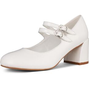 أحذية Attiposh Mary Jane للنساء، كعب ماري جين للنساء، حزام بإبزيم مغلق ومغلق ومقدمة مستديرة وكعب مكتنز، أزياء ربيعية للمكتب كاجوال مريحة للسيدات in Kuwait