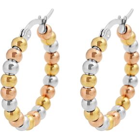 Edforce Stainless Steel Beads Hoop Earrings (27mm) in Kuwait