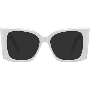 نظارات شمسية كبيرة الحجم بتصميم عين القطة العصرية من MEETSUN للنساء أنيقة عتيقة بأرجل واسعة مربعة 90s ظلال كبيرة حماية من الأشعة فوق البنفسجية 400