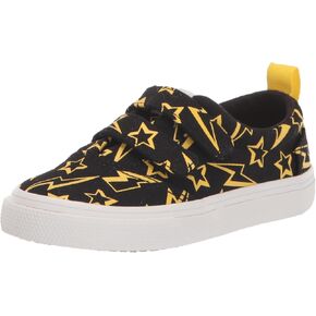 TOMS Boy's Fenix Double Strap Sneaker, Black and Glow Lightning Bolts, 7 Toddler in Saudi Arabia
