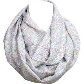 Accounting and finance infinity scarf, for Accountants,Finance professionals, CPAs, Birthday Gift for her for, gift idea for her - White in Kuwait