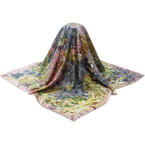 Salutto Women 35" 100% Square Silk Scarf Fashion Floral Painting Wraps Headscarf