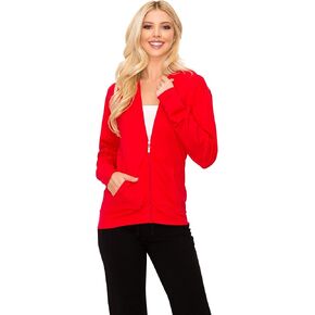 EttelLut Lightweight Comfy Cotton Casual Active Full Zip-up/Pullover Plain Hoodie Jacket in Kuwait