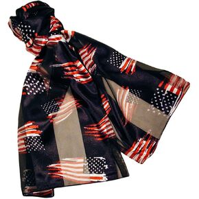 Evening Elegance American Flag Independence Day 4th of July Long Lightweight Patriotic Scarf in Kuwait