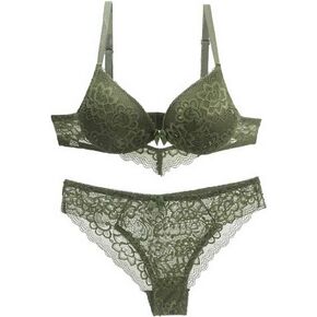 Swbreety Women's Lace Bra and Panty Set Sexy Plus Up Bra Underwire Lightly Lined Lingerie Set in Kuwait