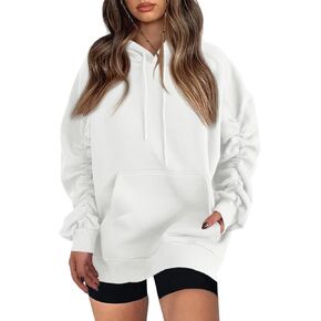 Aurgelmir Women's Hoodie Oversized Sweatshirt Ruched Long Sleeve Loose Drawstring Pullover With Pocket in Kuwait