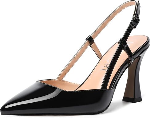 MERRORI Womens Evening Dress Buckle Slingback Pointed Toe Matte Stiletto High Heel Pumps Shoes 3.3 Inch in Saudi Arabia